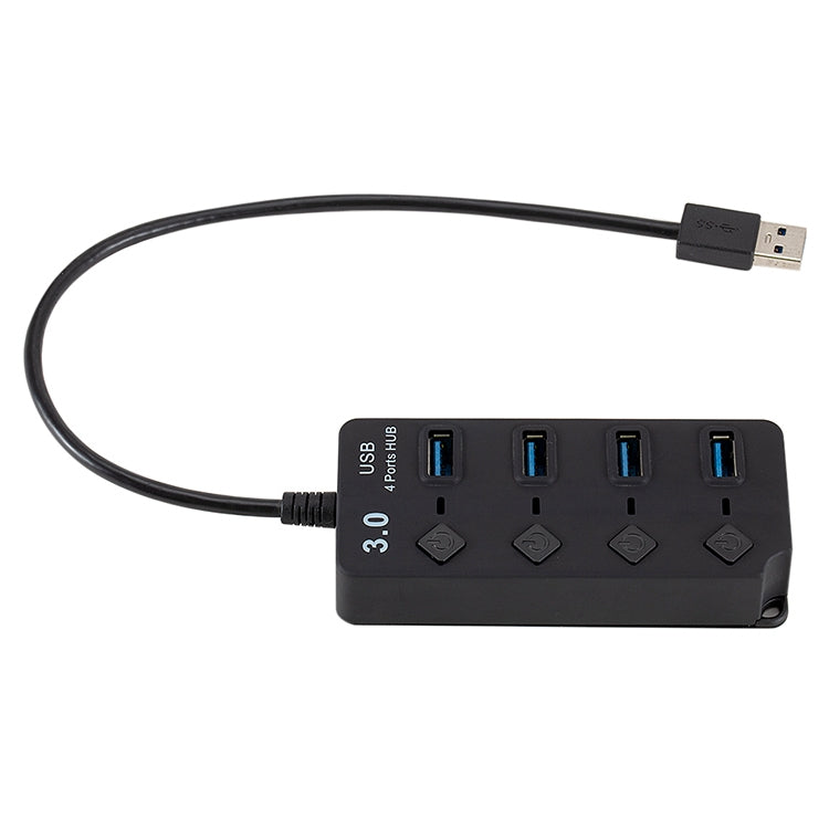Expansión de concentrador múltiple de alta velocidad USB 3.0 de 4 puertos con interruptor para PC y computadora portátil