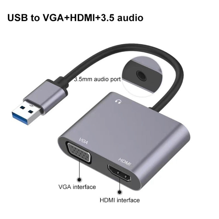 Convertidor USB-C/Tipo-C 3.0 a HDMI/VGA