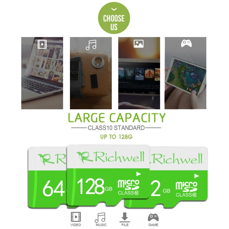 Tarjeta de memoria Richwell Micro SD (TF) de alta velocidad de 32 GB Clase 10, 32GB