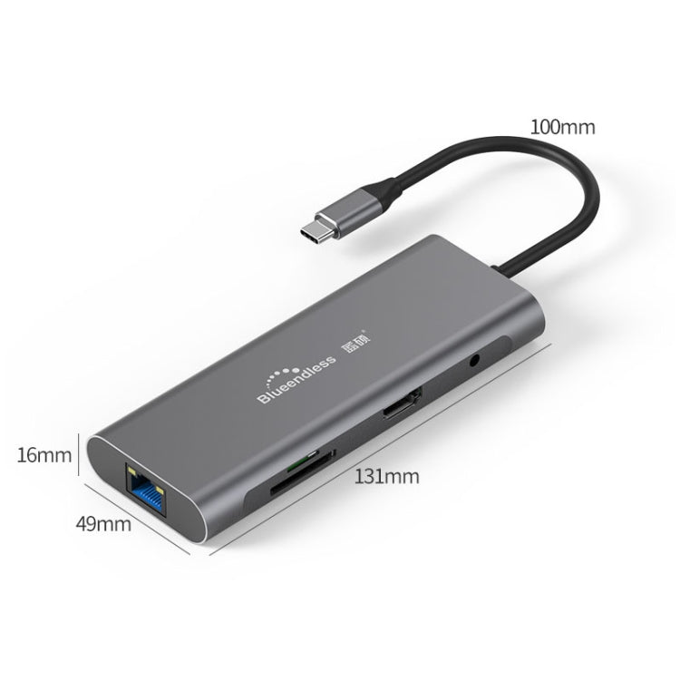 Base de expansión HUB multifunción tipo C / USB-C Blueendless 9 en 1, 9 In 1