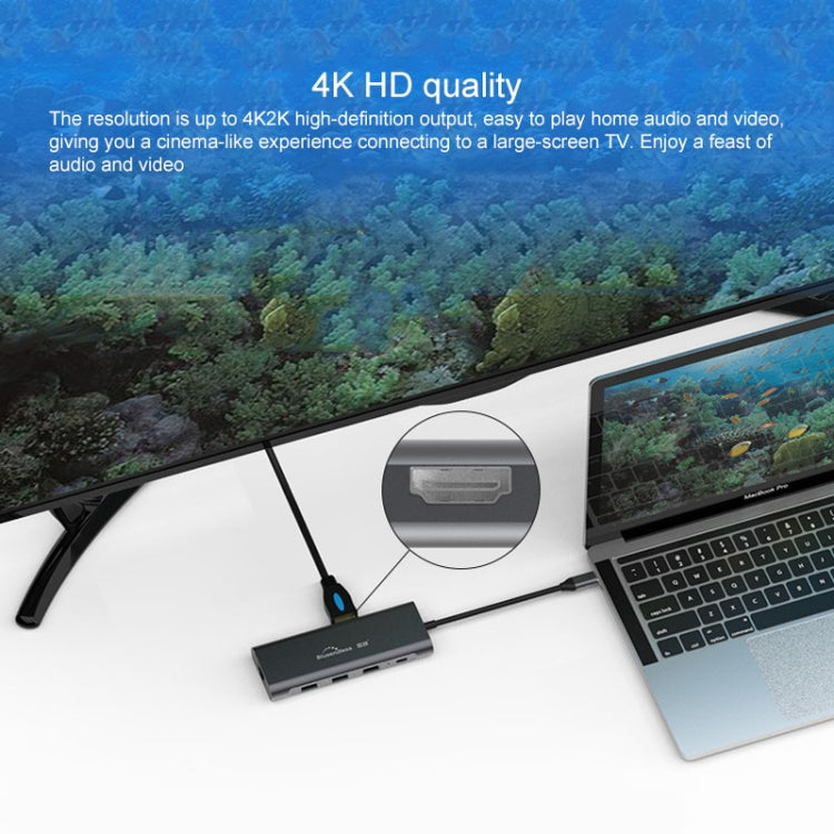 Base de expansión HUB multifunción tipo C / USB-C Blueendless 9 en 1, 9 In 1