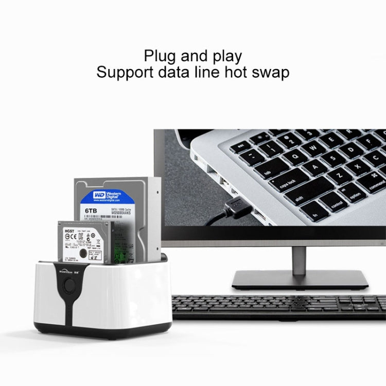 Base para disco duro Blueendless de 2,5/3,5 pulgadas SATA USB 3.0 de 2 bahías