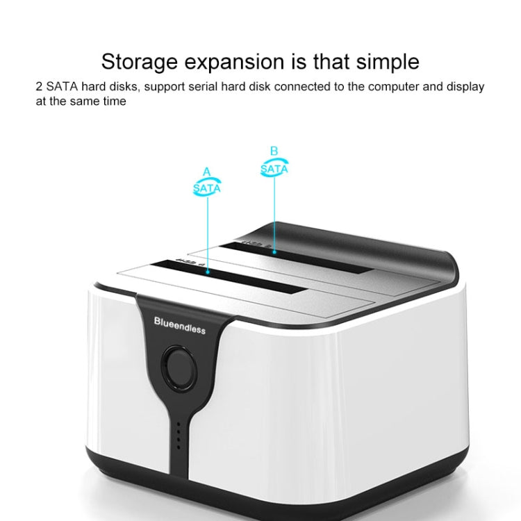 Base para disco duro Blueendless de 2,5/3,5 pulgadas SATA USB 3.0 de 2 bahías