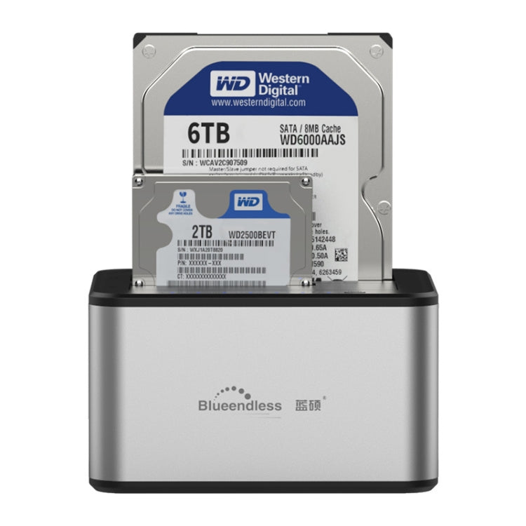 Base de disco duro para copia sin conexión Blueendless de 2,5/3,5 pulgadas SATA USB 3.0 de 2 bahías