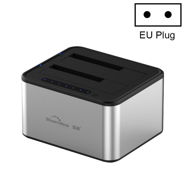 Base de disco duro para copia sin conexión Blueendless de 2,5/3,5 pulgadas SATA USB 3.0 de 2 bahías