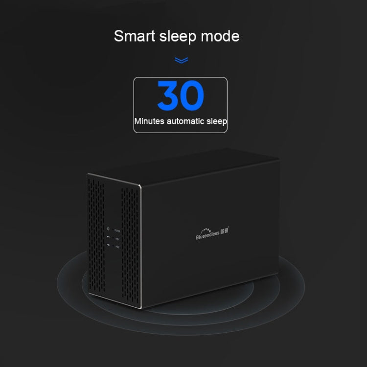 Interfaz Blueendless USB-B Caja externa HDD con matriz combinada RAID de 2 bahías de 3,5 pulgadas, USB-B