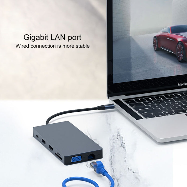 Base de expansión HUB multifunción tipo C / USB-C Blueendless 12 en 1, 12 In 1