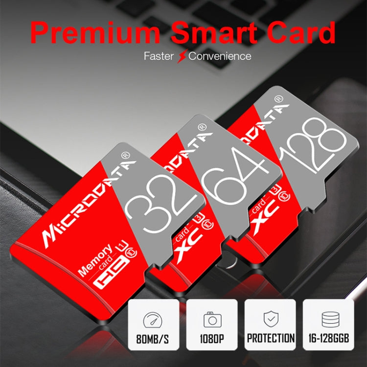 Tarjeta de Memoria MICRODATA 128GB Class10 Roja y Gris TF(Micro SD), 128GB