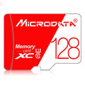 Tarjeta de memoria MICRODATA 128GB U3 de alta velocidad roja y blanca TF (Micro SD), 128GB