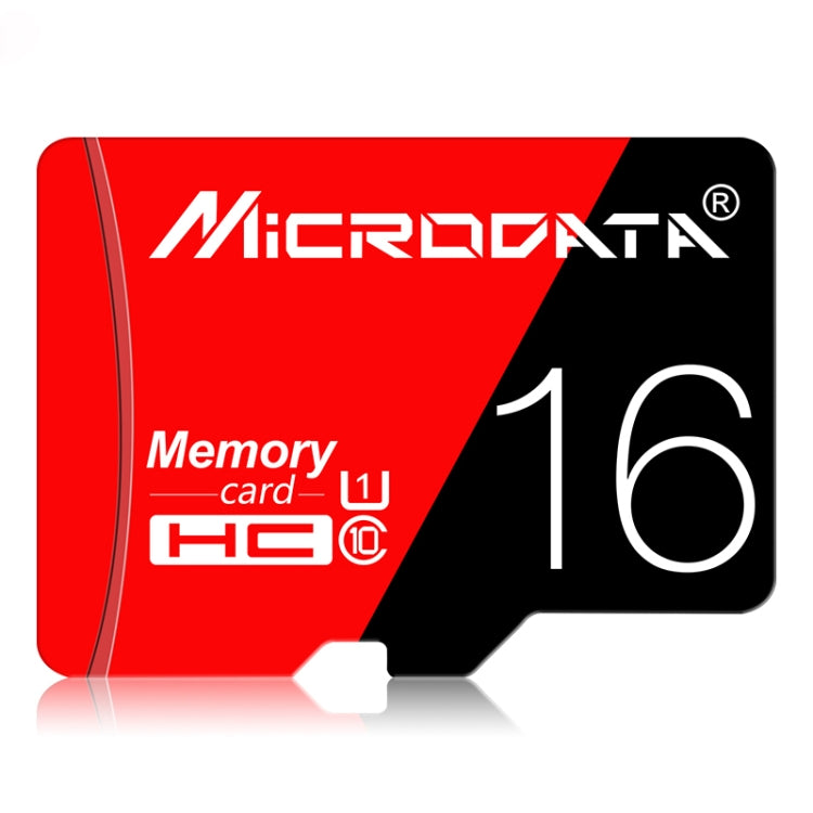 Tarjeta de memoria MICRODATA 16GB de alta velocidad U1 roja y negra TF (Micro SD), 16GB