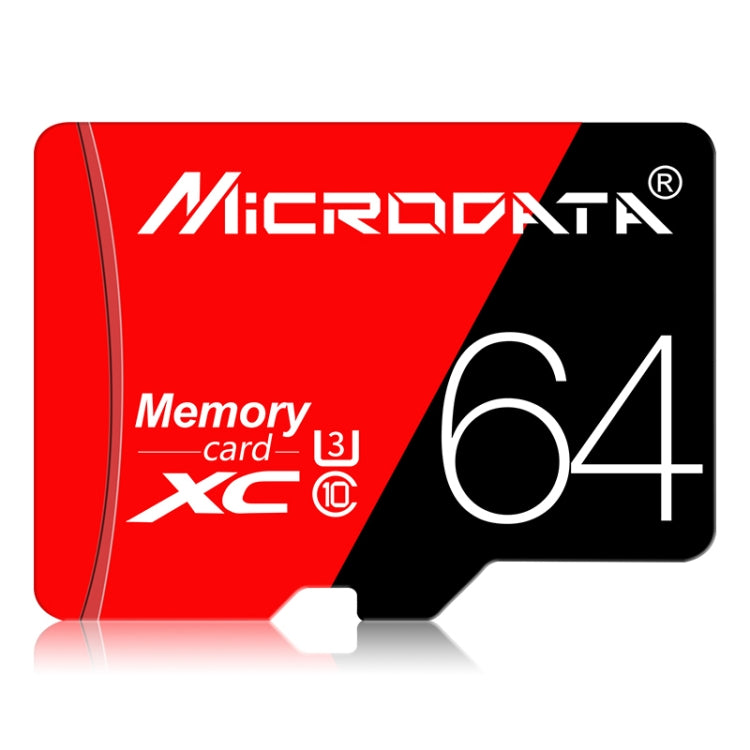 Tarjeta de memoria MICRODATA 64GB U3 de alta velocidad roja y negra TF (Micro SD), 64GB