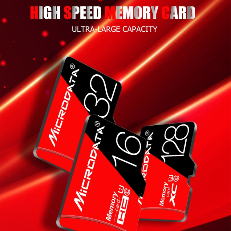 Tarjeta de memoria MICRODATA 128GB U3 de alta velocidad roja y negra TF (Micro SD), 128GB