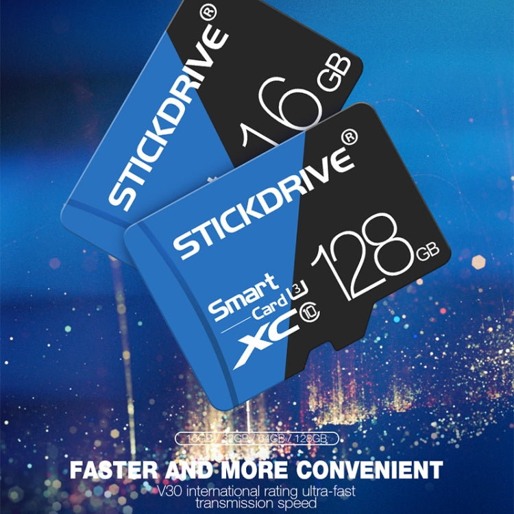 Tarjeta de memoria STICKDRIVE 64GB U3 de alta velocidad azul y negra TF (Micro SD), 64GB