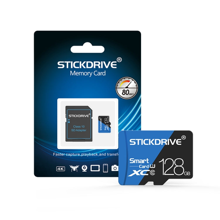 Tarjeta de memoria STICKDRIVE 128GB U3 de alta velocidad azul y negra TF (Micro SD), 128GB