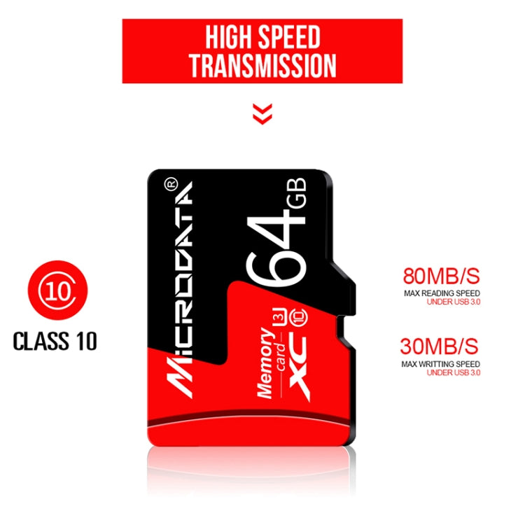 Tarjeta de Memoria MICRODATA 32GB U1 Roja y Negra TF(Micro SD), 32GB