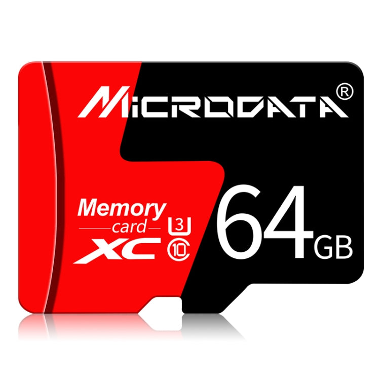 Tarjeta de Memoria MICRODATA 64GB U3 Roja y Negra TF(Micro SD), 64GB