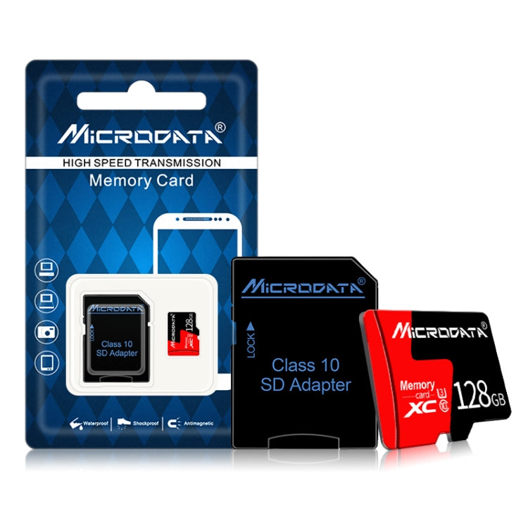 Tarjeta de Memoria MICRODATA 128GB U3 Roja y Negra TF(Micro SD), 128GB