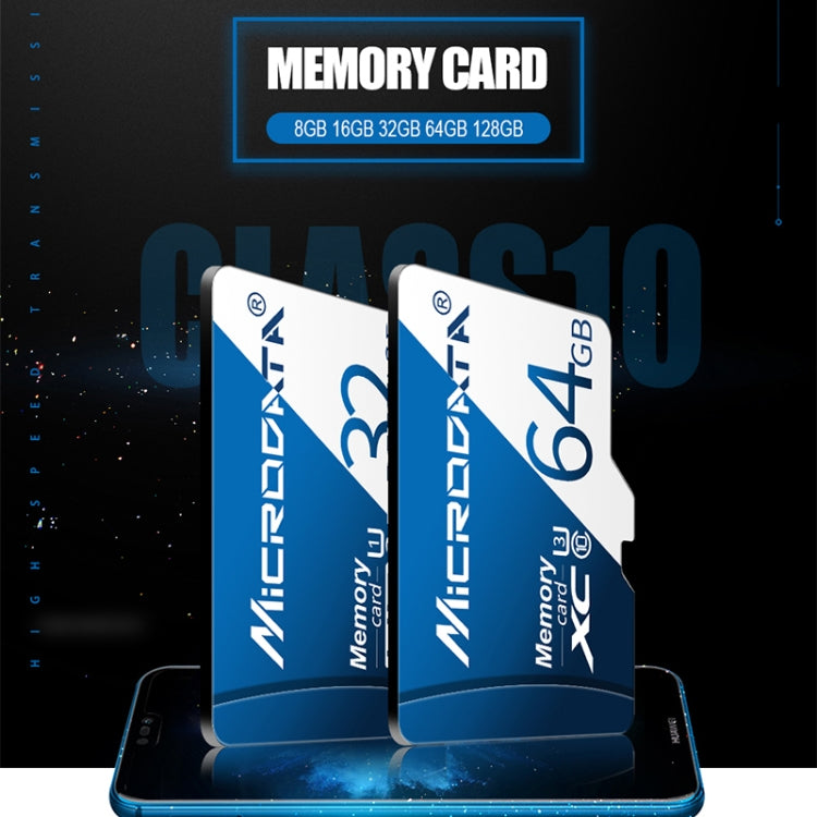 Tarjeta de Memoria MICRODATA 128GB U3 Azul y Blanca TF(Micro SD), 128GB