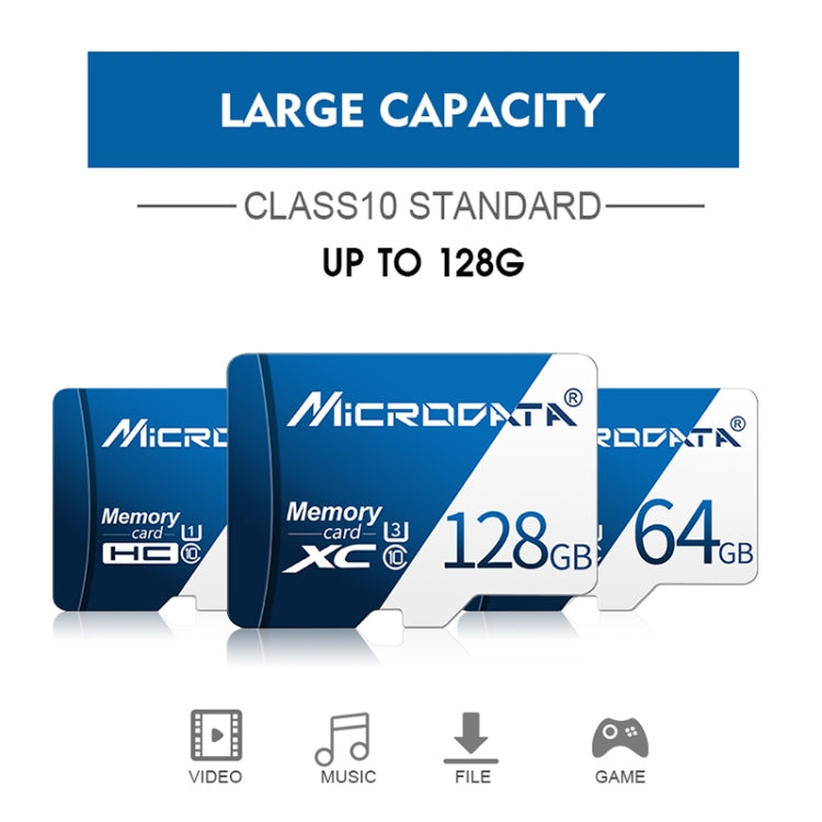 Tarjeta de Memoria MICRODATA 128GB U3 Azul y Blanca TF(Micro SD), 128GB