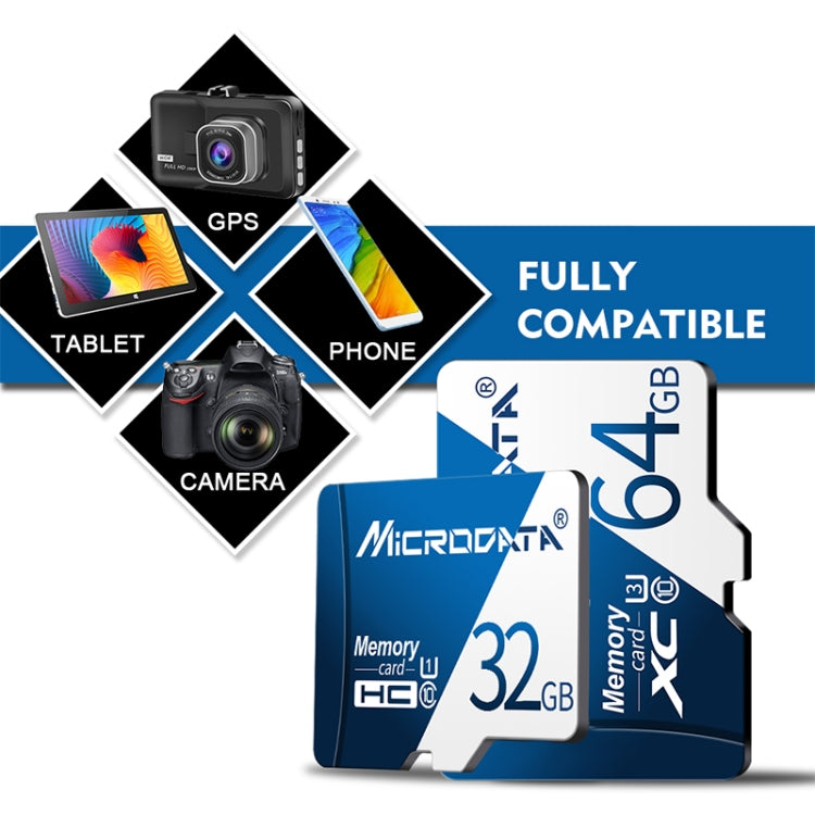 Tarjeta de Memoria MICRODATA 128GB U3 Azul y Blanca TF(Micro SD), 128GB