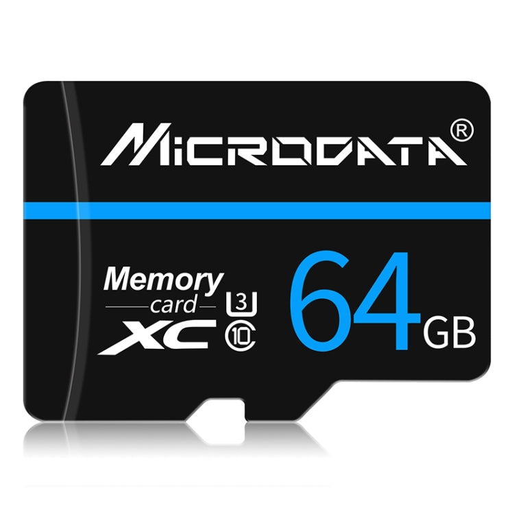 Tarjeta de Memoria MICRODATA 64GB U3 Línea Azul y Negra TF(Micro SD), 64GB