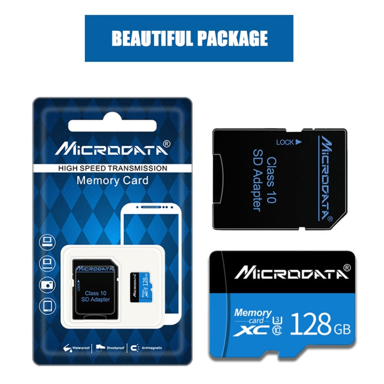 Tarjeta de Memoria MICRODATA 128GB U3 Azul y Negra TF(Micro SD), 128GB