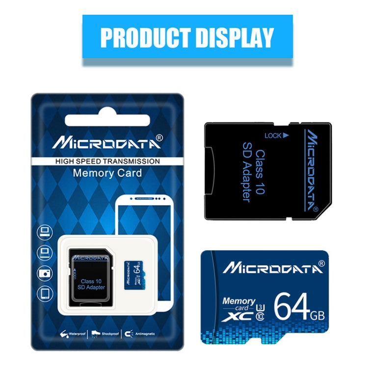 Tarjeta de Memoria MICRODATA 64GB U3 Azul TF(Micro SD), 64GB