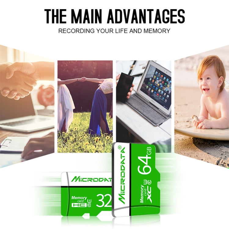 Tarjeta de Memoria MICRODATA 8GB U1 Verde y Blanca TF(Micro SD), 8GB