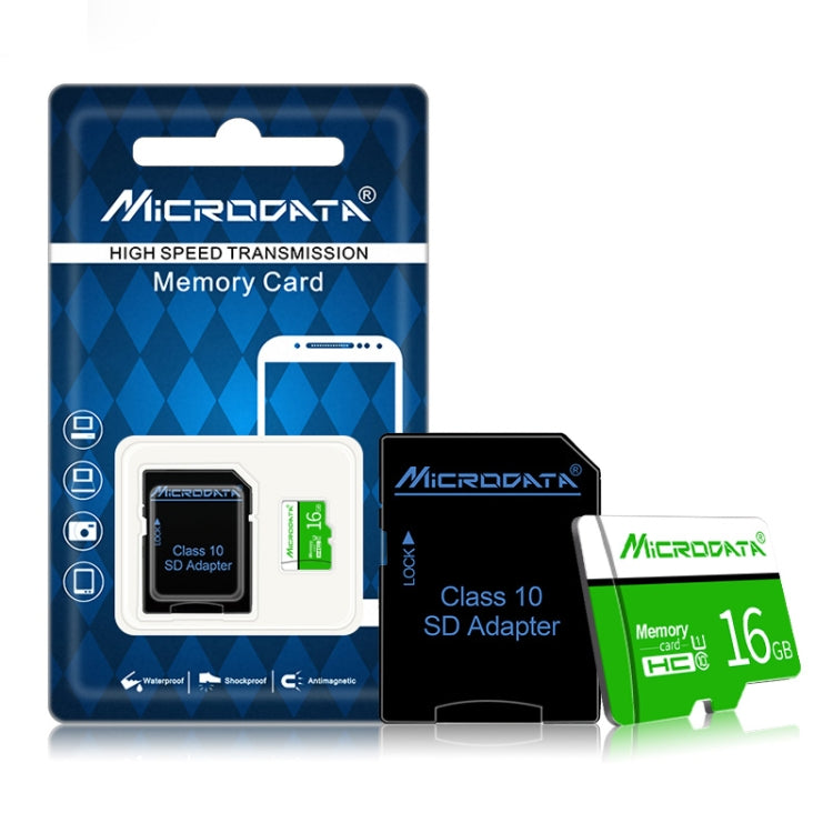 Tarjeta de Memoria MICRODATA 16GB U1 Verde y Blanca TF(Micro SD), 16GB