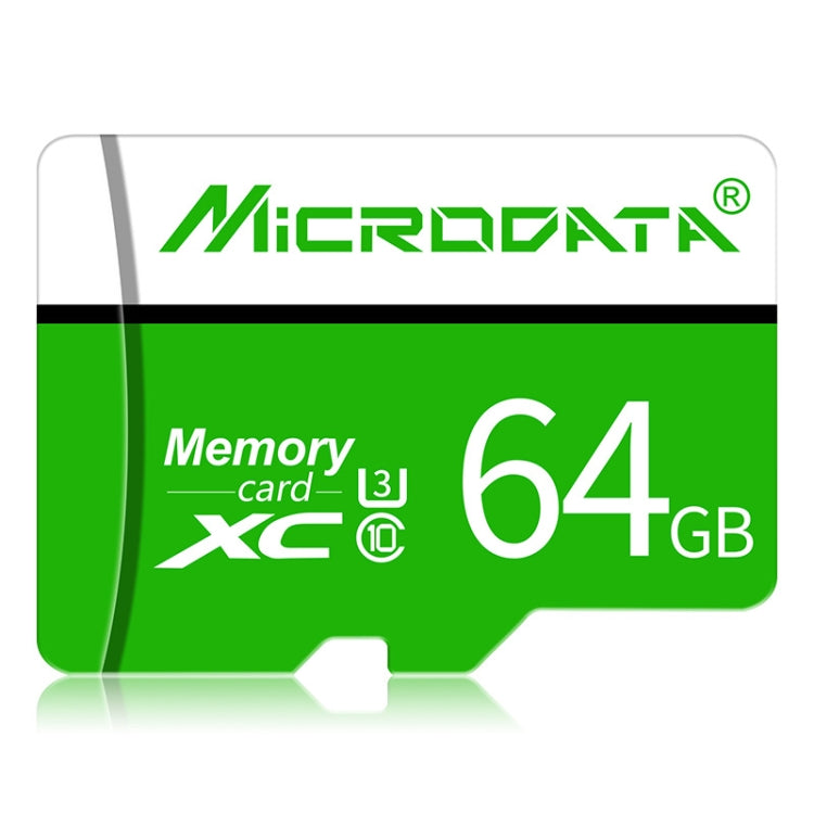 Tarjeta de Memoria MICRODATA 64GB U3 Verde y Blanca TF(Micro SD), 64GB