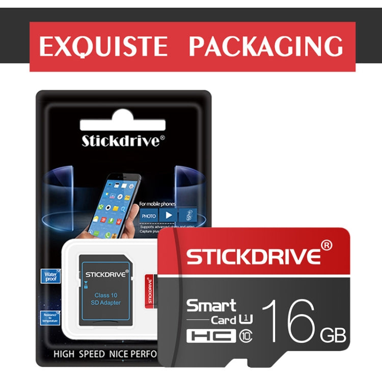 Tarjeta de memoria STICKDRIVE 16GB U1 Línea Blanca Roja y Negra TF(Micro SD), 16GB