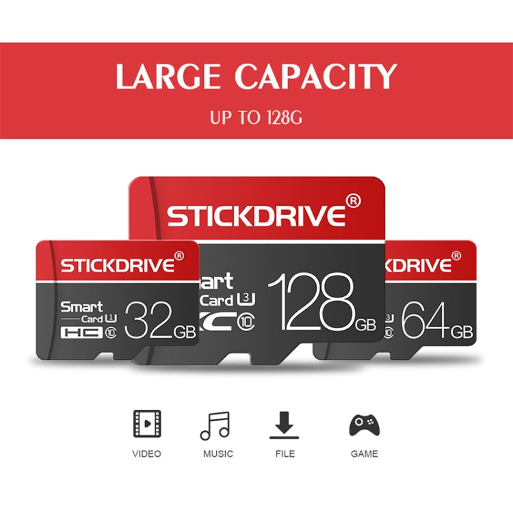 Tarjeta de memoria STICKDRIVE 64GB U3 Línea Blanca Roja y Negra TF(Micro SD), 64GB