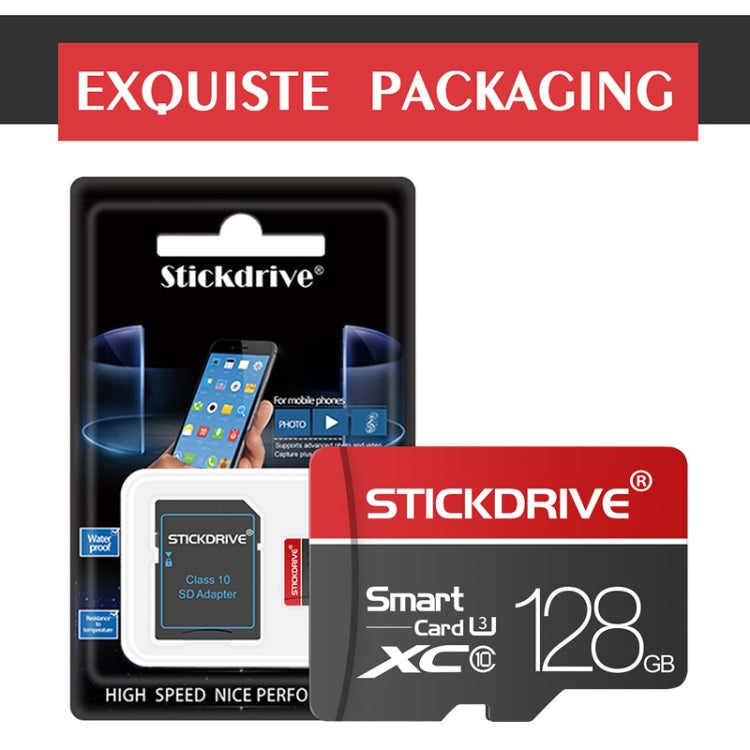 STICKDRIVE 128GB U3 Línea Blanca Tarjeta de Memoria TF(Micro SD) Roja y Negra, 128GB