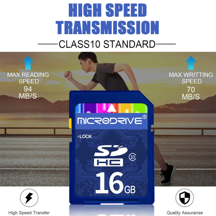 Tarjeta de memoria SD Microdrive de 16 GB de alta velocidad Clase 10 para todos los dispositivos digitales con ranura para tarjeta SD, 16GB
