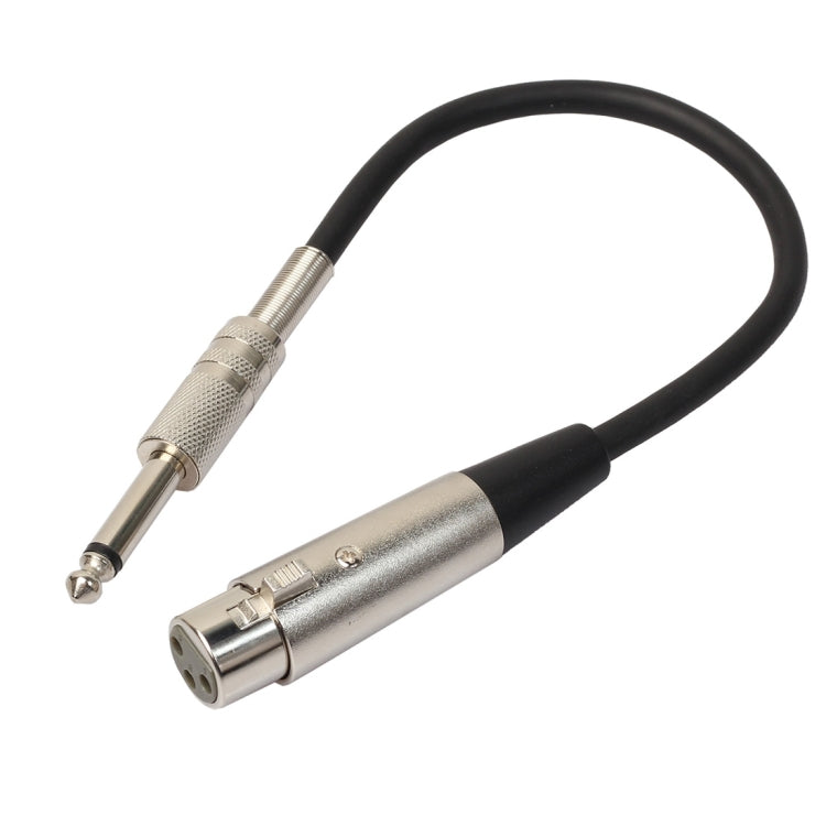 Cable de audio para micrófono estéreo TRS de 30 cm XLR hembra de 3 pines a conector macho de 1/4 pulgada (6,35 mm), BK2006KF Silver