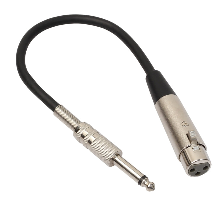 Cable de audio para micrófono estéreo TRS de 30 cm XLR hembra de 3 pines a conector macho de 1/4 pulgada (6,35 mm), BK2006KF Silver