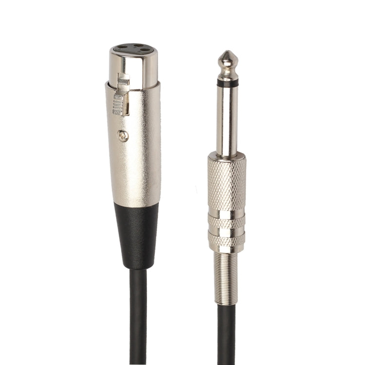 Cable de audio para micrófono estéreo TRS de 30 cm XLR hembra de 3 pines a conector macho de 1/4 pulgada (6,35 mm), BK2006KF Silver