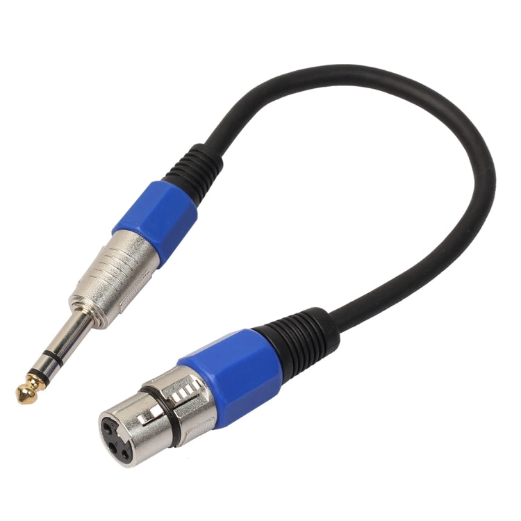 Cable de audio para micrófono estéreo TRS de 30 cm XLR hembra de 3 pines a conector macho de 1/4 pulgada (6,35 mm), BK2014KF Blue