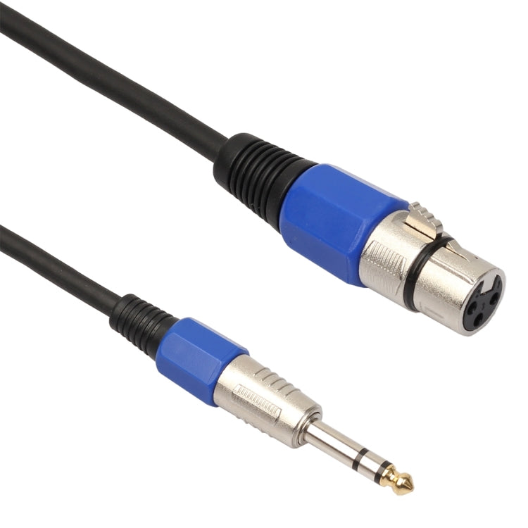 Cable de audio para micrófono estéreo TRS de 30 cm XLR hembra de 3 pines a conector macho de 1/4 pulgada (6,35 mm), BK2014KF Blue