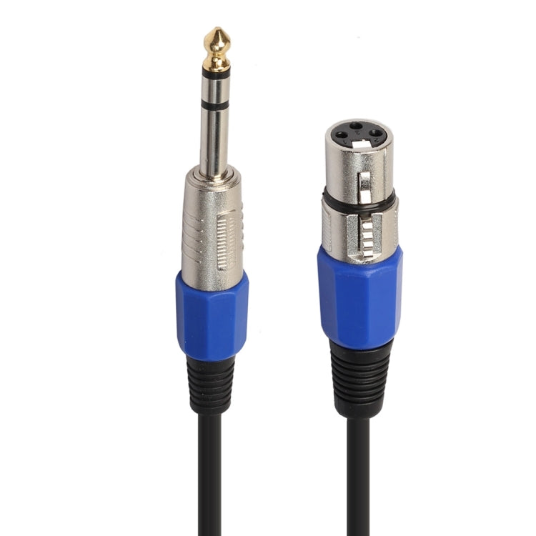 Cable de audio para micrófono estéreo TRS de 30 cm XLR hembra de 3 pines a conector macho de 1/4 pulgada (6,35 mm), BK2014KF Blue