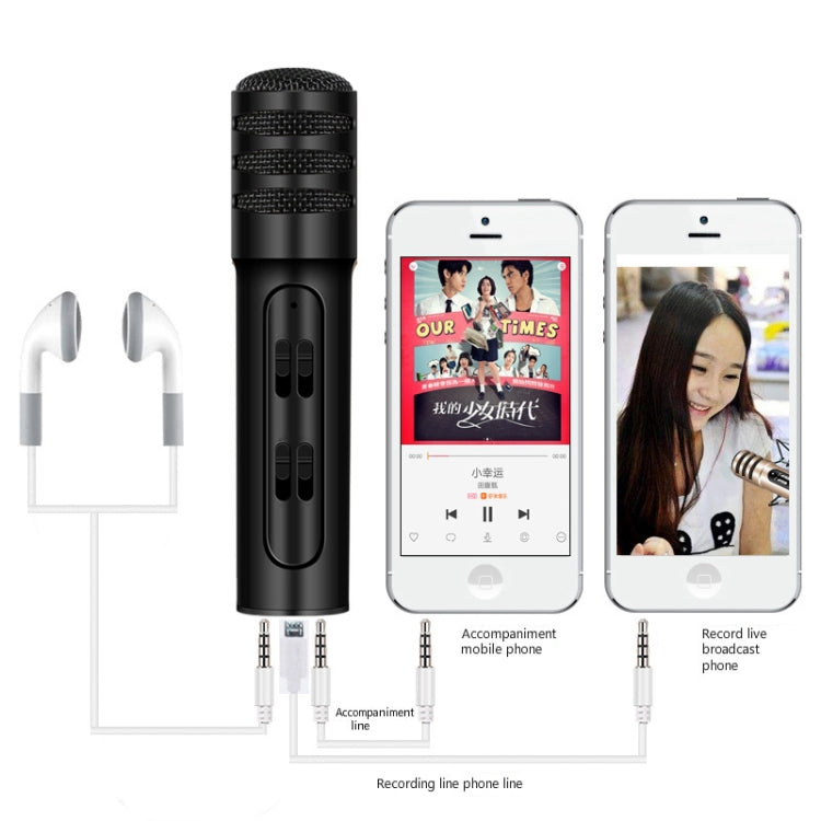 Micrófono de condensador BGN-C7, teléfono móvil Dual, Karaoke, micrófono para cantar en vivo, tarjeta de sonido incorporada
