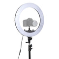 Luz de relleno de anillo LED con temporizador automático para fotografía de ancla regulable de dos velocidades, 18 pulgadas, 55W, con trípode, 18 Inch