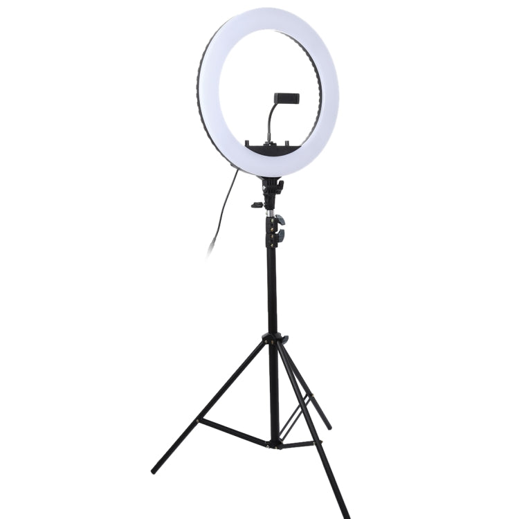 Luz de relleno de anillo LED con temporizador automático para fotografía de ancla regulable de dos velocidades, 18 pulgadas, 55W, con trípode, 18 Inch