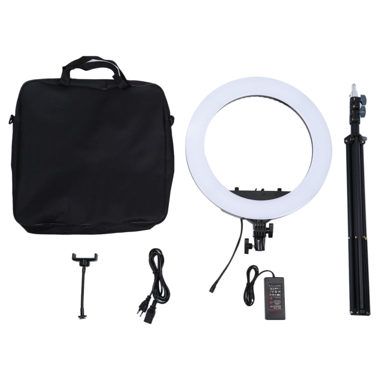Luz de relleno de anillo LED con temporizador automático para fotografía de ancla regulable de dos velocidades, 18 pulgadas, 55W, con trípode, 18 Inch