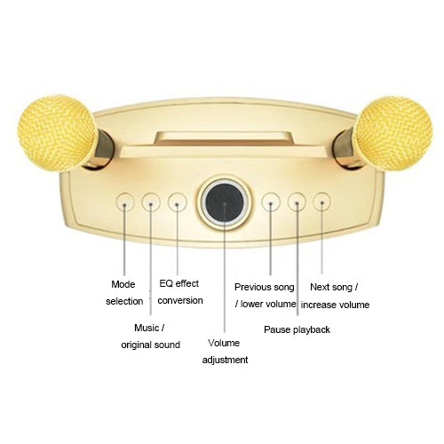 SD-306 2 en 1 Familia KTV Micrófono dual inalámbrico portátil en vivo + Altavoz Bluetooth, SD-306(Black), SD-306(Pink), SD-306(Gold)