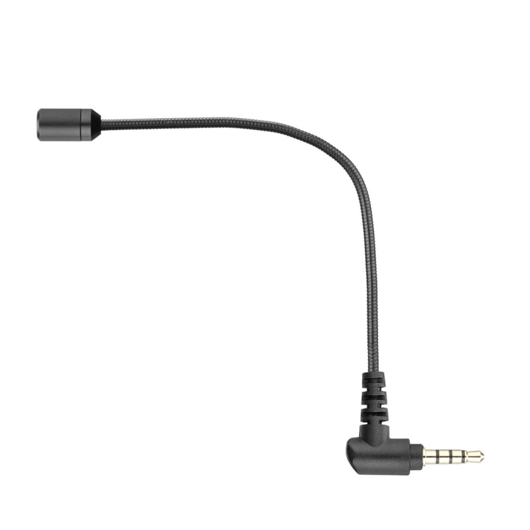 BOYA BY-UM4 Enchufe de interfaz de 3,5 mm Show en vivo Micrófono de condensador omnidireccional Mini micrófono flexible para iPhone, Galaxy, Huawei, LG y otros teléfonos inteligentes
