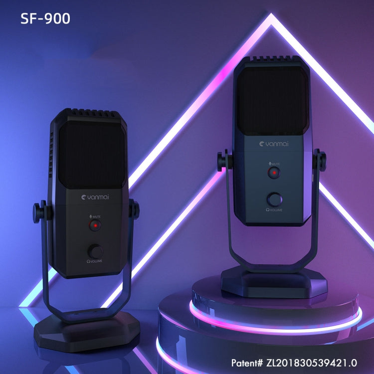 Yanmai SF-900 Micrófono condensador de grabación de estudio multifunción de cuatro directividad con soporte de escritorio