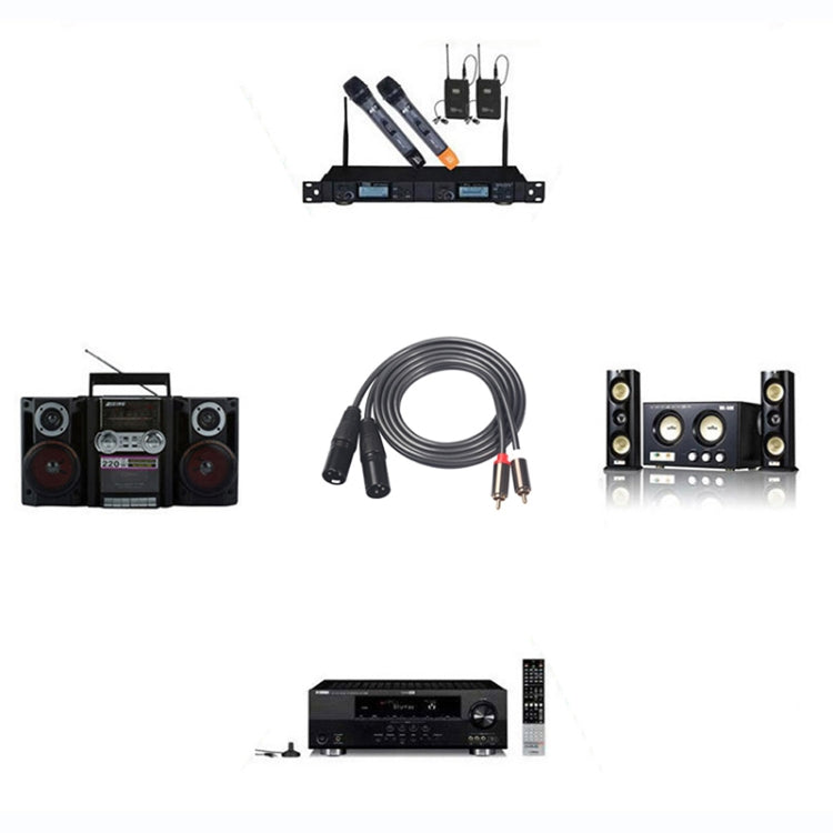 366119-15 Cable de audio de 2 RCA macho a 2 XLR macho de 3 pines, longitud: 1,5 m, 366119-15 2 RCA Male to 2 XLR 3 Pin Male