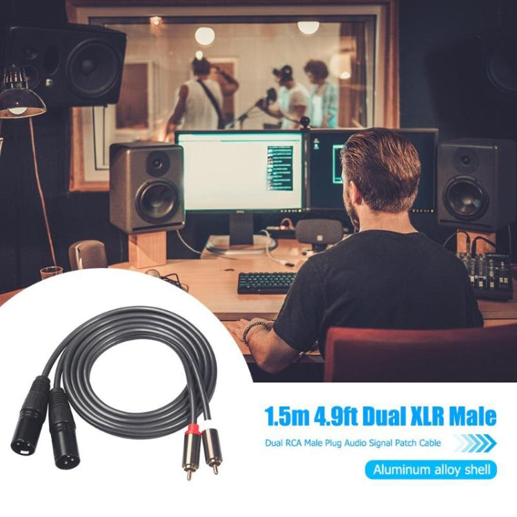 366119-15 Cable de audio de 2 RCA macho a 2 XLR macho de 3 pines, longitud: 1,5 m, 366119-15 2 RCA Male to 2 XLR 3 Pin Male