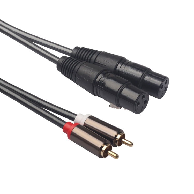366120-15 Cable de audio de 2 RCA macho a 2 XLR hembra de 3 pines, longitud: 1,5 m, 366120-15 2 RCA Male to 2 XLR 3 Pin Female
